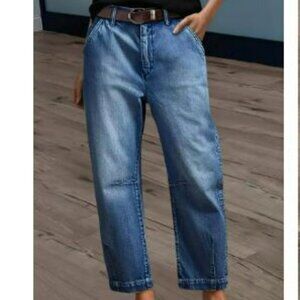 Flamingals Size XL NWT Mid Rise Barrel Leg Jean